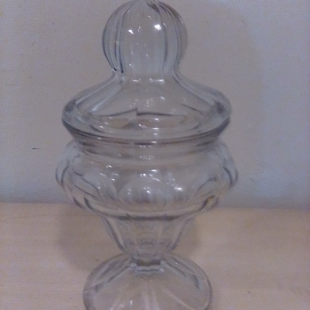 Antique crystal candy dish